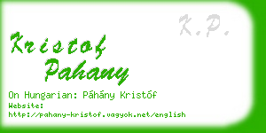 kristof pahany business card